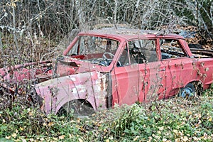 Car cemetery in Sweden