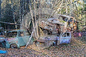 Car cemetery in Sweden