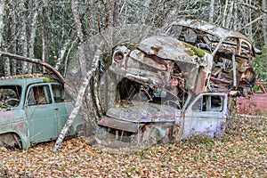 Car cemetery in Sweden