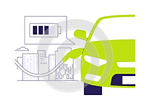 Car charging stations abstract concept vector illustration.