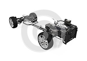 Car Chassis with Engine photo