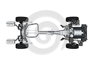 Car Chassis with Engine photo