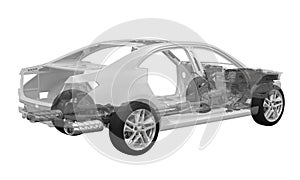 Car Chassis with Engine