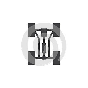 Car chassis without engine vector icon
