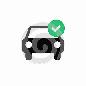 Car check mark icon. Vector illustration