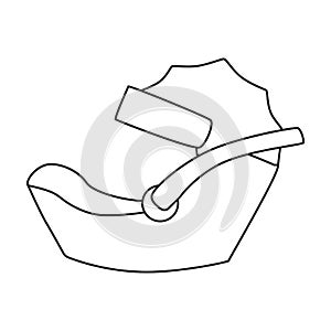 Car child seats vector outline icon. Vector illustration on baby seat white background. Isolated outline illustration