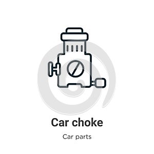 Car choke outline vector icon. Thin line black car choke icon, flat vector simple element illustration from editable car parts