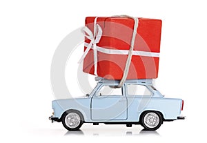 Car with christmas present photo