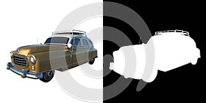Car city tourism transport 1 1950s - perspective view white background alpha png 3D Rendering Ilustracion 3D