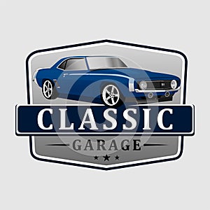 Car classic logo garage vector
