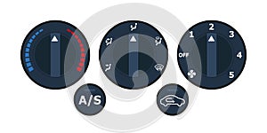 Car climate control with air condition button, vector design