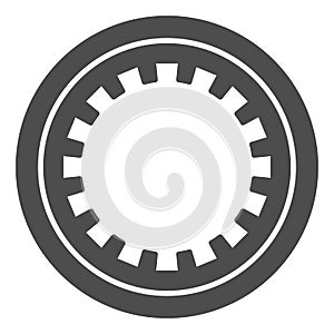 Car clutch plate solid icon. Car disc vector illustration isolated on white. Automobile rim glyph style design, designed