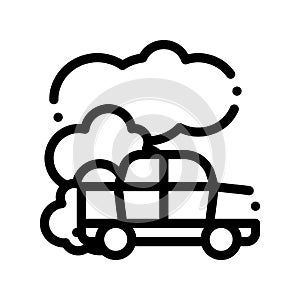 Car Co2 Carbonic Oxide Air Vector Thin Line Icon photo