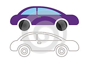 Car Coloring Illustration for Kids