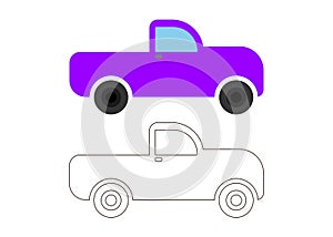 Car Coloring Illustration for Kids