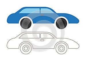 Car Coloring Illustration for Kids