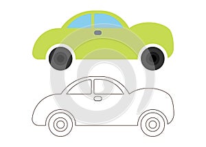 Car Coloring Illustration for Kids