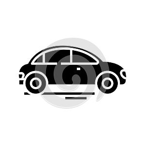 Car concept black icon, concept illustration, vector flat symbol, glyph sign.