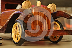 Car concept made of old type wood photo