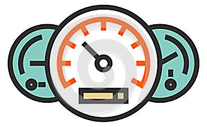 Car control panel icon. Dashboard indicators symbol