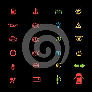 Car control panel icon