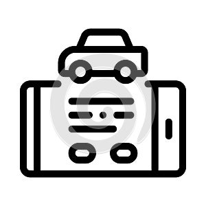 Car control phone app icon vector outline illustration