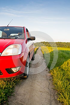 Car on country road