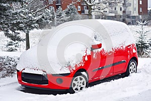 Car cover the snow