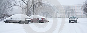 Car covered in snow