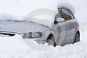 Car covered in snow