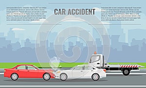 Car crash or accident concept illustration. Vector illustration for infographic template.