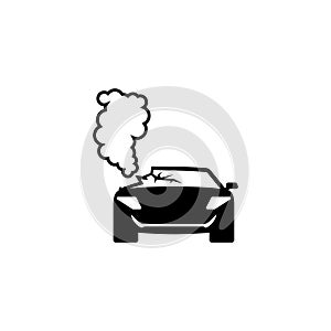 Car Crash Accident Flat Vector Icon