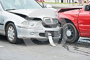 Car crash accident on street