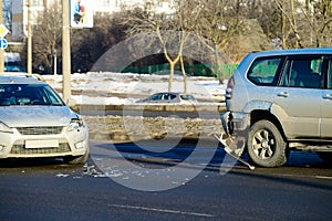 Car crash accident on street