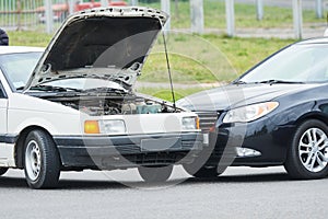 Car crash accident on street