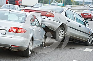 Car crash accident on street