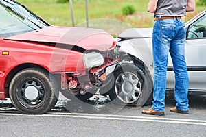 Car crash accident on street