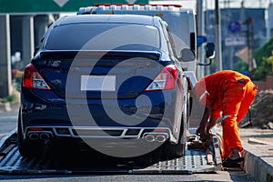 Car crash from car accident on the road