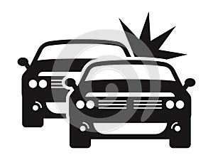 Car crash / car collision flat icon for apps or websites