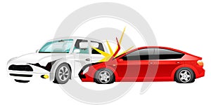 Car crash cartoon vector illustration