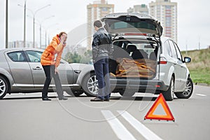 Car crash collision in city