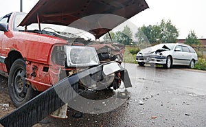 Car crash collision in urban street