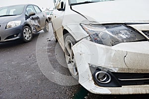 Car crash collision in urban street