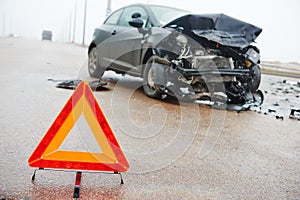 Car crash collision in urban street