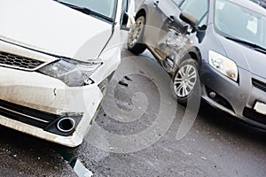 Car crash collision in urban street