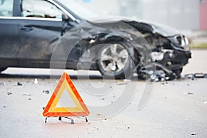 Car crash collision in urban street