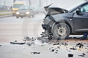 Car crash collision in urban street