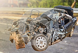 Car crash or destroyed by accident