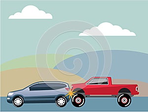 Car crash rear ended vehicle Vector