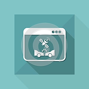 Car crash - Satellitar system for security - Vector flat icon